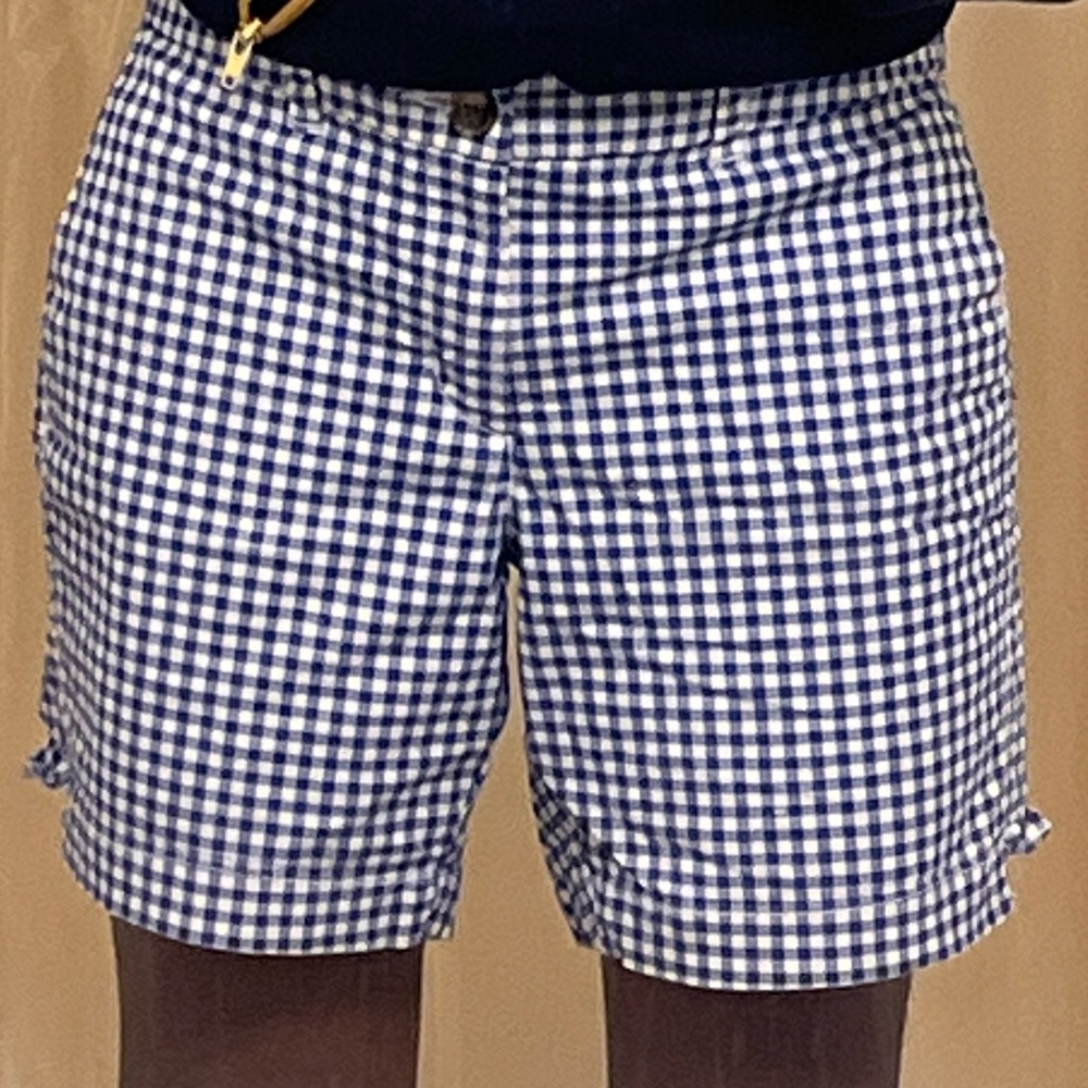 OLD NAVY blue gingham linen shorts